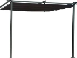 Pergola adossée avec toit rétractable - 3 x 3 m - Gris anthracite