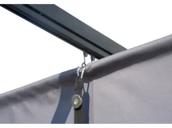 Pergola adossée en métal avec toit rétractable - 3 x 4 m - Gris anthracite