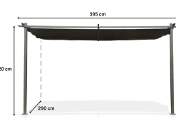 Pergola adossée en métal avec toit rétractable - 3 x 4 m - Gris anthracite