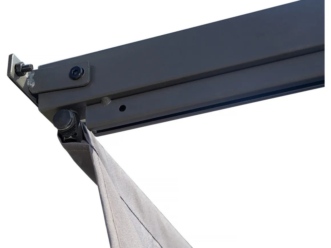 Pergola adossée en métal avec toit rétractable - 3 x 4 m - Gris anthracite