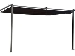 Pergola adossée en métal avec toit rétractable - 3 x 4 m - Gris anthracite