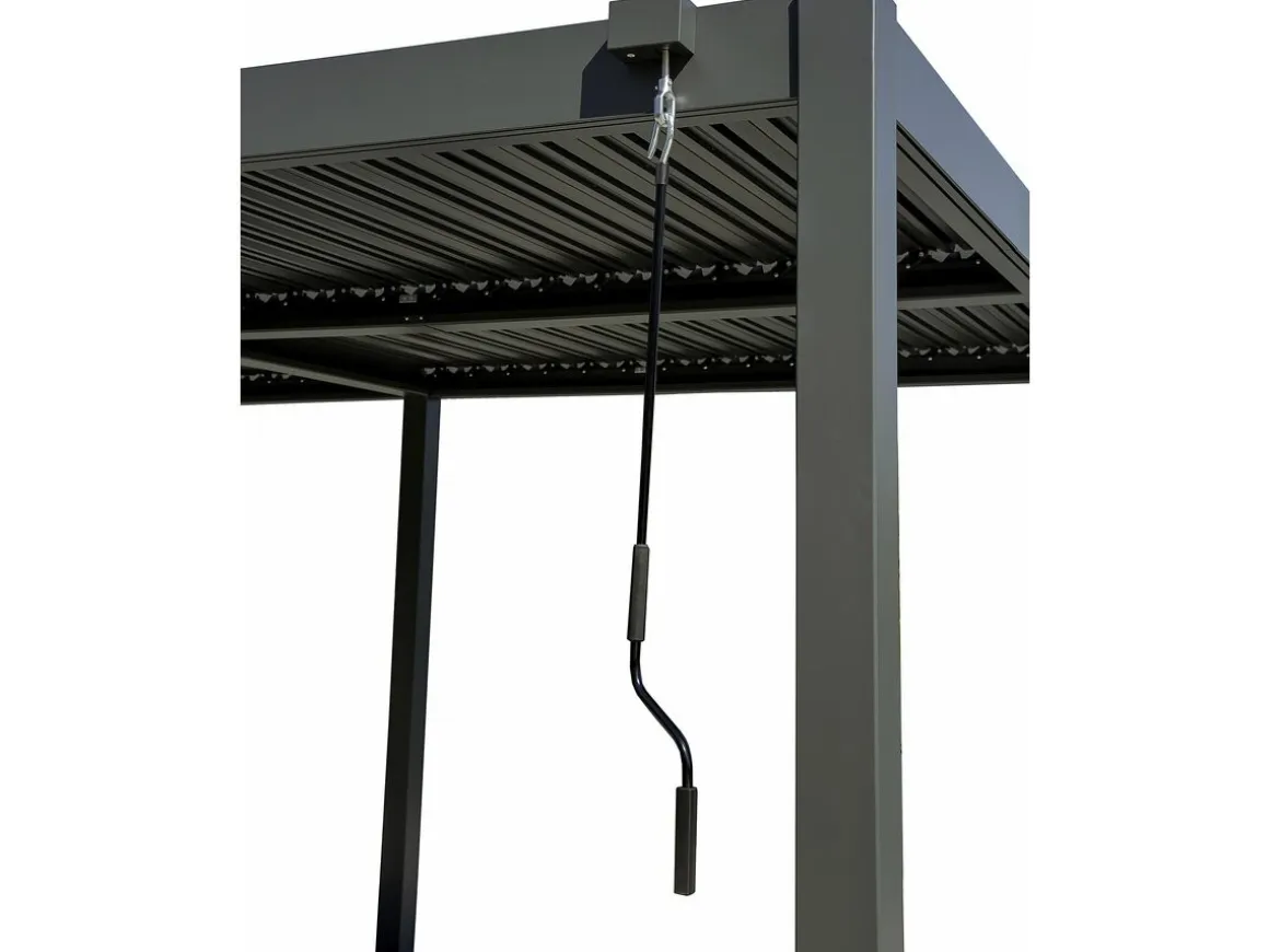 Pergola bioclimatique autoportante en aluminium "Kensington" - 3 x 5 m - Gris