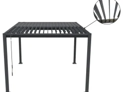 Pergola bioclimatique avec 2 stores en acier galvanisé 