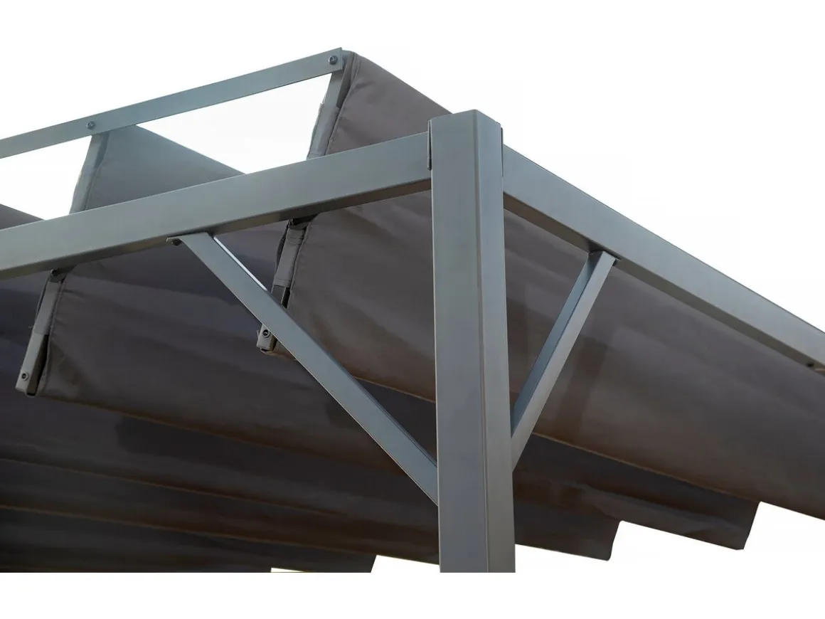 Pergola bioclimatique en tissu "Lodge" 3 x 4 m - Anthracite