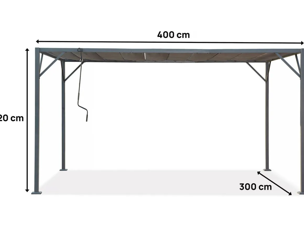 Pergola bioclimatique en tissu "Lodge" 3 x 4 m - Anthracite