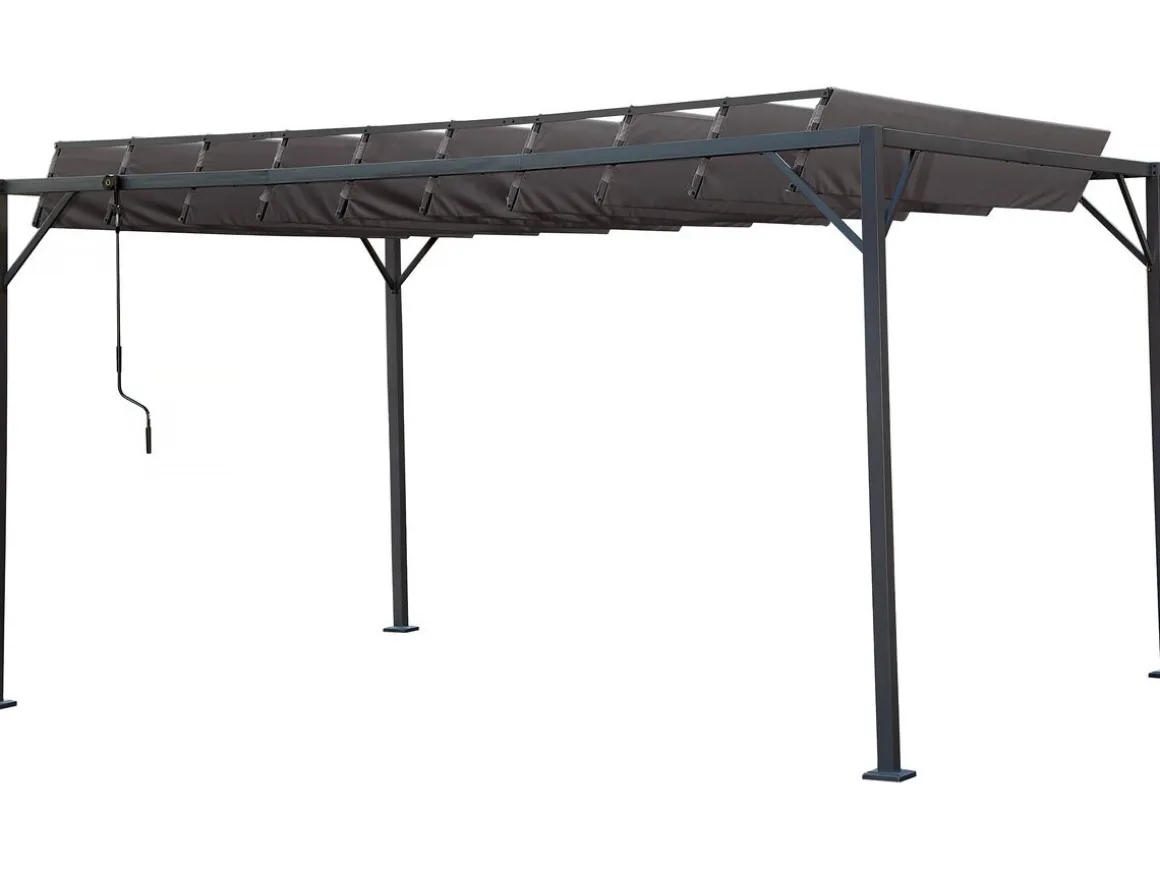 Pergola bioclimatique en tissu "Lodge" 3 x 4 m - Anthracite