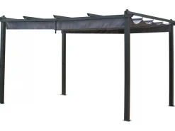 Pergola en aluminium avec toit rétractable - 3 x 4 m - Gris anthracite