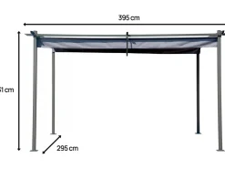 Pergola en métal avec toit rétractable - 3 x 4 m - Gris