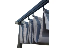 Pergola en métal avec toit rétractable - 3 x 4 m - Gris