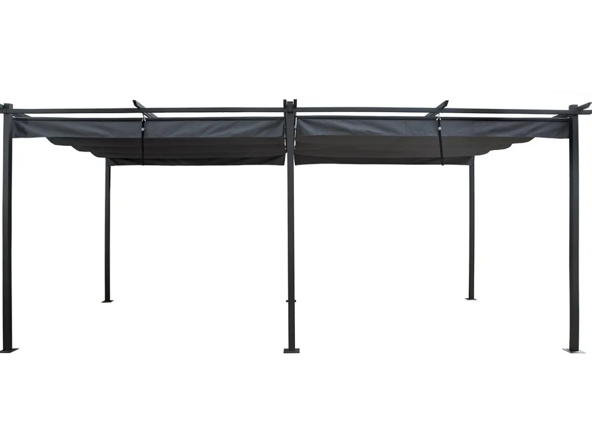 Pergola en métal avec toit rétractable - 3 x 6 m - Anthracite