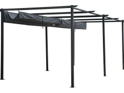 Pergola en métal avec toit rétractable - 3 x 6 m - Anthracite