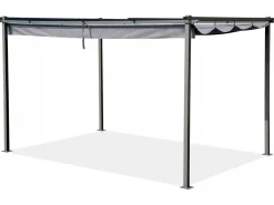 Pergola en métal avec toit rétractable - 3 x 4 m - Gris anthracite