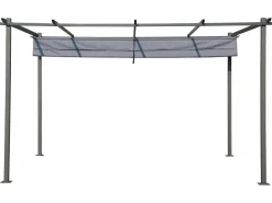 Pergola en métal avec toit rétractable - 3 x 4 m - Gris anthracite