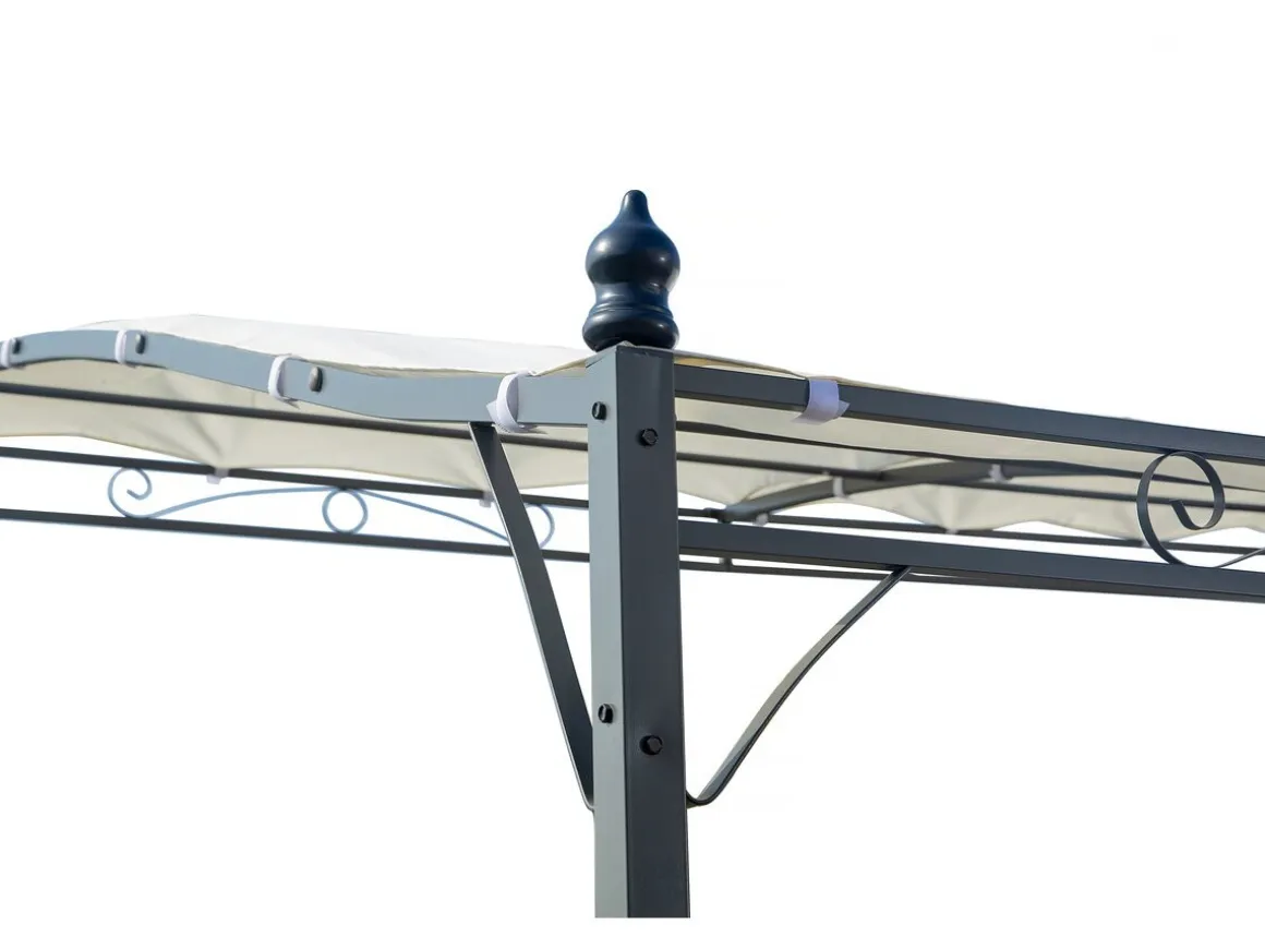 Pergola inclinée en métal - 3 x 2,5 m - Beige