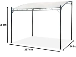 Pergola inclinée en métal - 3 x 2,5 m - Beige