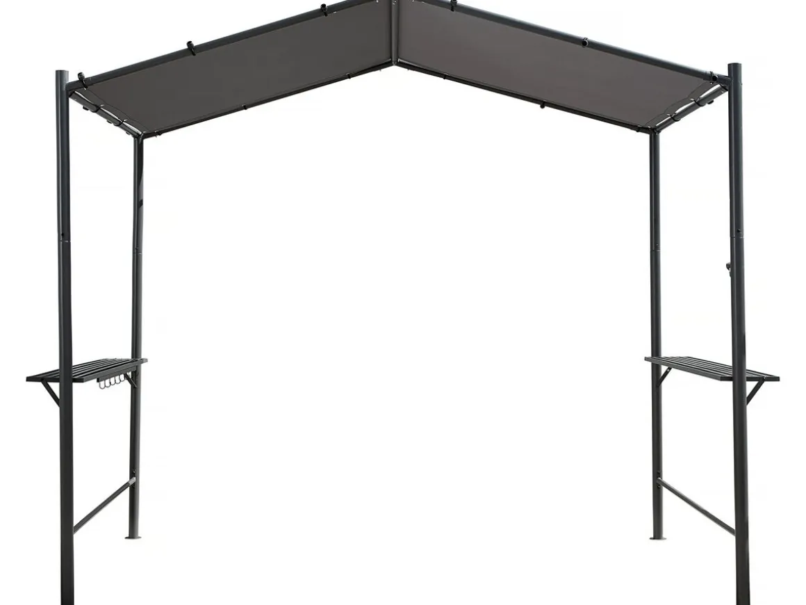 Pergola tonnelle pour barbecue - 277 x 149 cm - Anthracite