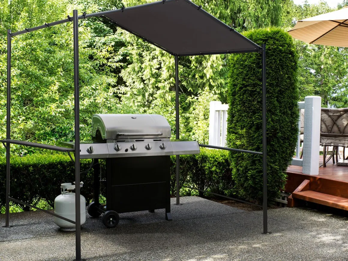 Pergola tonnelle pour barbecue - 277 x 149 cm - Anthracite