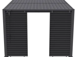 Persienne pour pergola bioclimatique en acier galvanisé "Clifford" - 92 x 4 x 208 cm - Gris