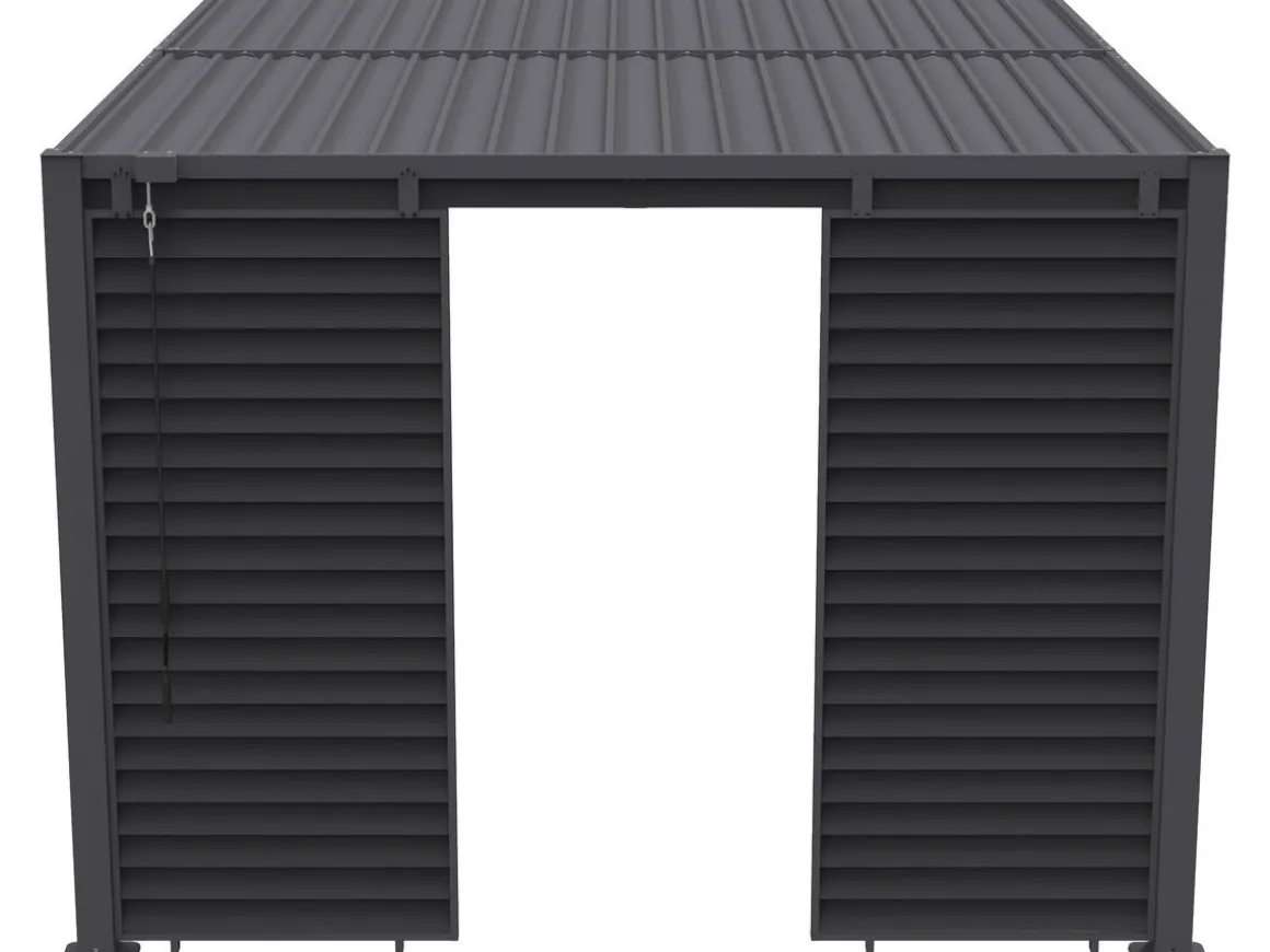 Persienne pour pergola bioclimatique en acier galvanisé "Clifford" - 92 x 4 x 208 cm - Gris