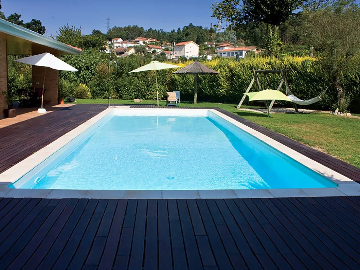 Piscine acier enterrée rectangle fond plat "Sunkit" - 4.00 x 2.50 x 1.40 m + Projecteur LED 12 V
