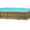 Piscine bois " Brazilia "  5.86 x 3.86 x 1.20 m - Bâche à bulles  180 µ - Bâche hiver  280 g/m²