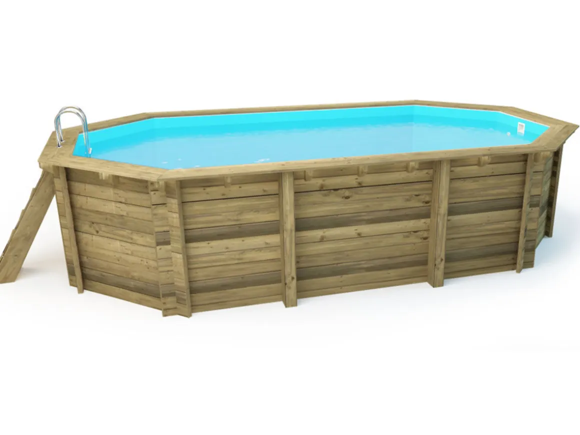 Piscine bois "Florida 145 " - 6.57 x 4.57 x 1.45 m + Bâche à bulles 180 µ + Bâche hiver 280 gr/m²