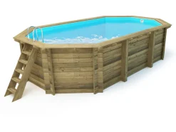 Piscine bois "Florida 145 " - 6.57 x 4.57 x 1.45 m + Bâche à bulles 180 µ + Bâche hiver 280 gr/m²