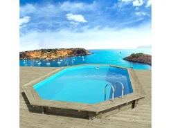 Piscine bois " Miami 120 " - 4.86 x 3.36 x 1.20 m + Pompe à chaleur 3.5 kw/h