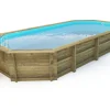 Piscine bois " Palma 130 " - 7.57 x 4.07 x 1.31 m +  Bâche à bulles 180 µ + Bâche hiver 280 gr/m²