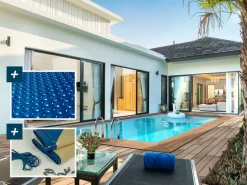 Piscine bois rectangle " Aruba 120 "- 5.00 x 3.00 x 1.24 m + Bâche à bulles 180 µ - Bâche hiver 280 g/m²
