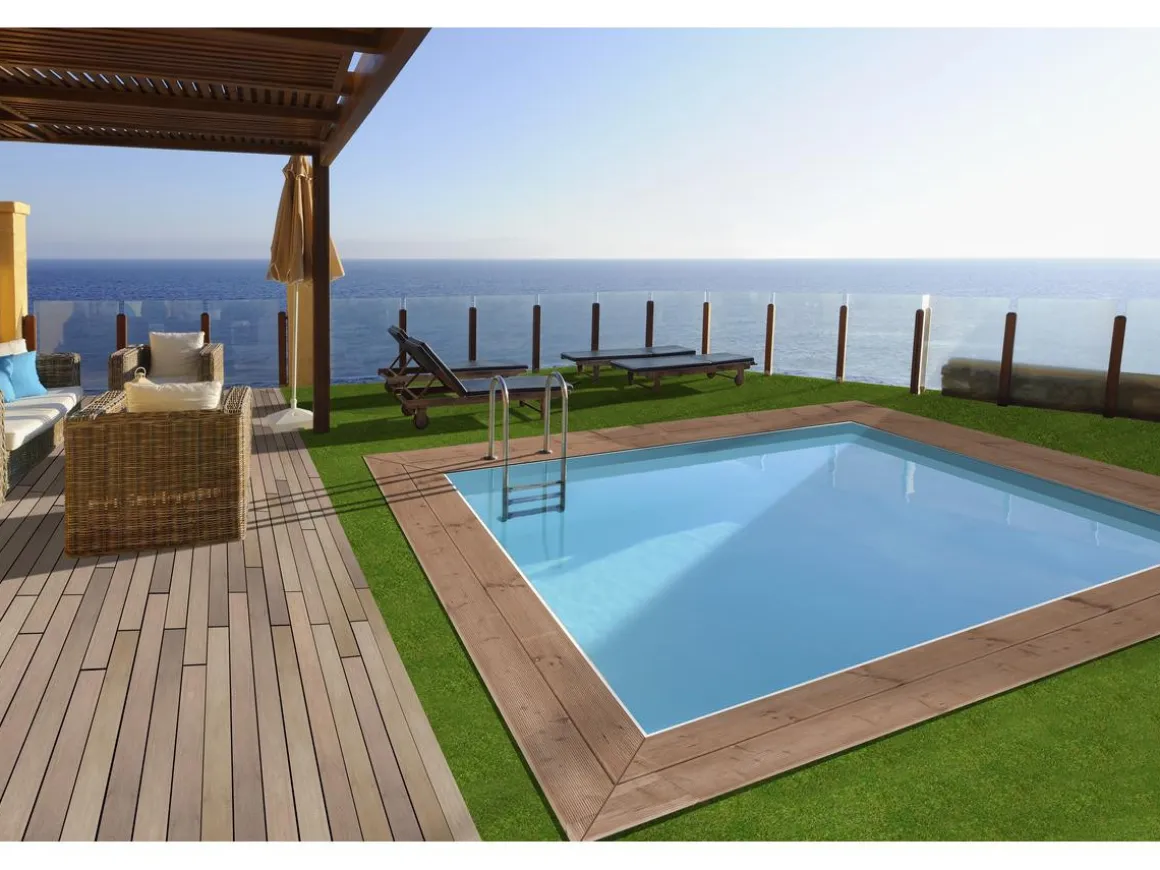 Piscine bois rectangle " Caimans 120 " - 4.10 x 3.00 x 1.24 m