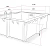 Piscine bois rectangle " Caimans 140   " - 4.10 x 3.00 x 1.39 m