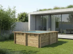Piscine bois rectangle " Maldives " - 3.20 x 3.20 x 1.24 m