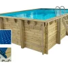 Piscine bois rectangle " Panama 130 "- 6.20 x 4.10 x 1.30 m + Bâche à bulles 180 µ - Bâche hiver 280 g/m² +