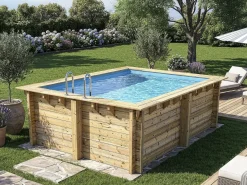 Piscine bois rectangle " Zanzibar "- 3.50 x 2.30 x 1.24 m + Pompe à chaleur 3.5 kw/h