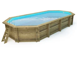 Piscine bois " Sevilla 145 " - 8.57 x 4.57 x 1.45 m + Bâche à bulles 180 µ + Bâche hiver 280 gr/m²