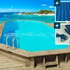 Piscine bois " Sevilla 130 " - 8.57 x 4.57 x 1.31 m - Bâche à bulles  180 µ - Bâche hiver  280 g/m²