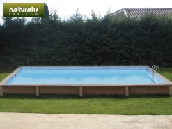 Piscine béton aspect bois en kit rectangle 