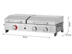 Plancha barbecue à gaz avec grille et plancha