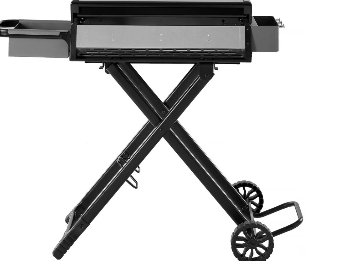 Plancha à gaz avec chariot pliable et portable "Firo" - 7,5 kw - Noir