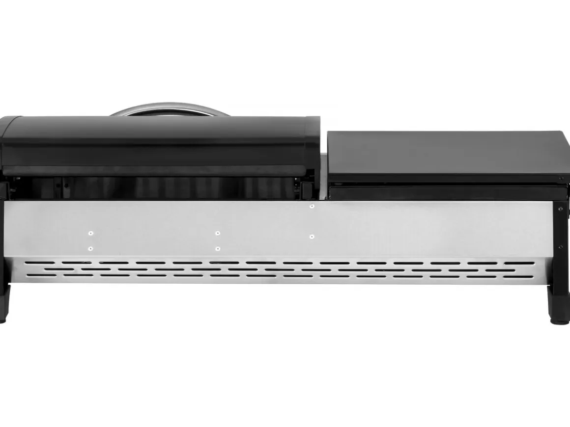Plancha gaz avec couvercle "Rasio" - 7.5 KW - 3 brûleurs - Noir