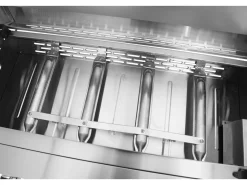 Plancha à gaz en inox avec 4 bruleurs et couvercle