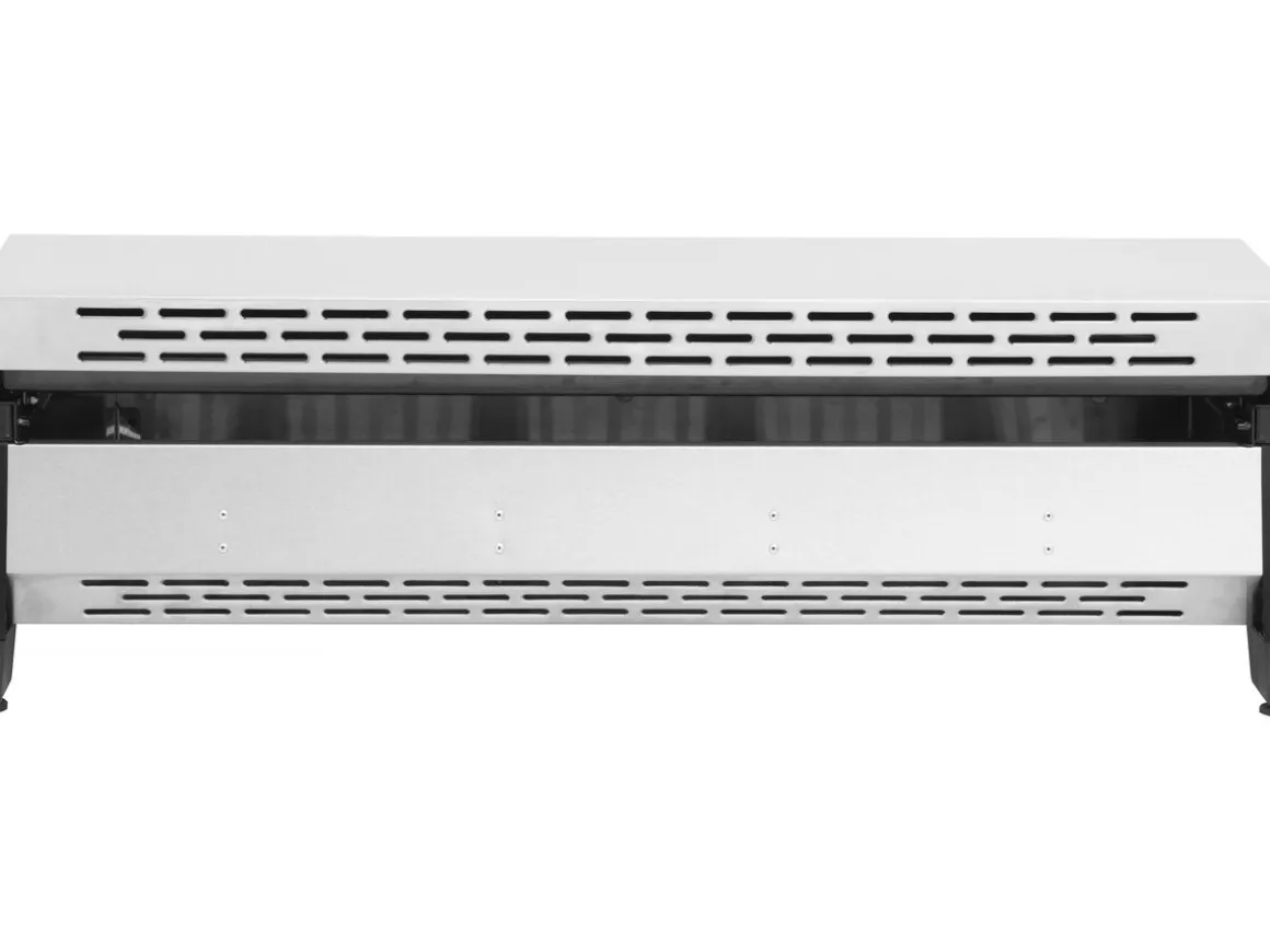 Plancha à gaz en inox avec 4 bruleurs et couvercle "Fasto" - 10 kw - Gris