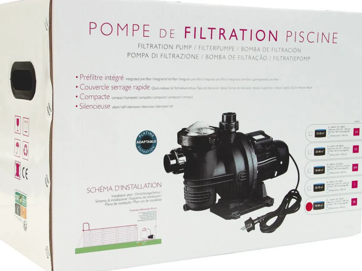 Pompe de filtration "Aqualux Premium - 1.5" - 17.9 m3/h - Pour piscine enterrée de 70-90 m3