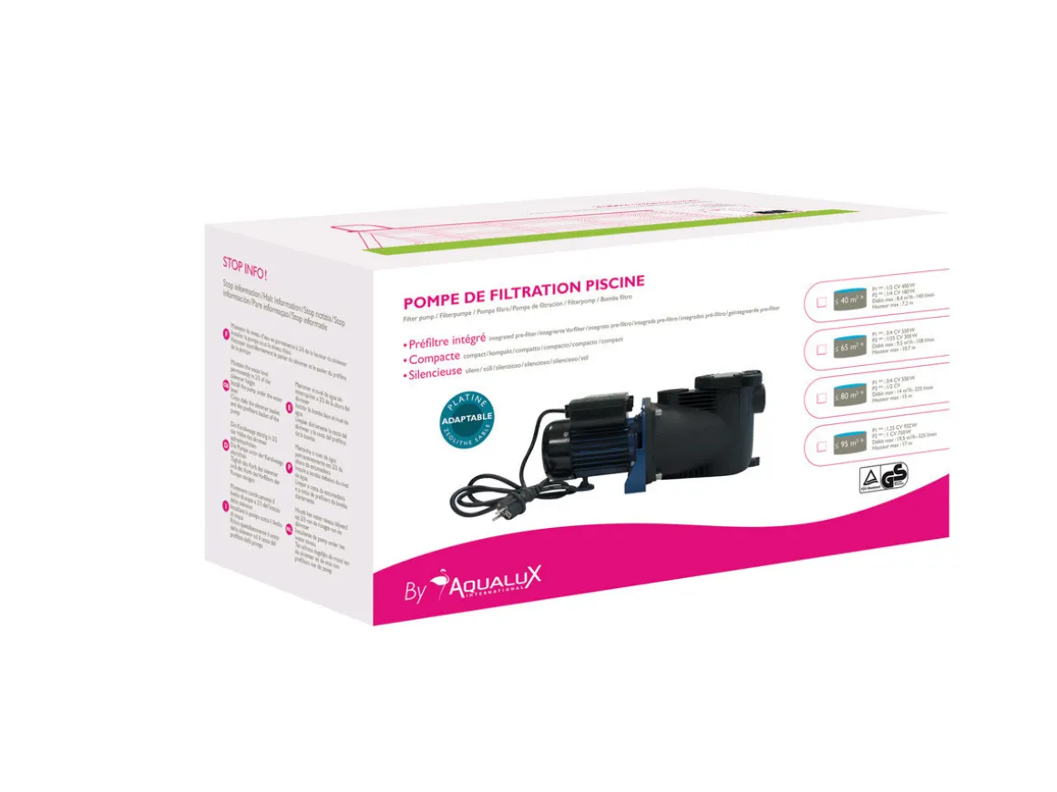 Pompe de filtration monophasée "Modèle 1/2" - Pour piscines hors-sol jusqu'à 65 m3