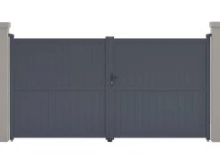 Portail aluminium "Maurice" - 349.5 x 180.9 cm - Gris