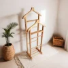 Portant à vêtement en bois "Beta" - 33 x 46 x 120 cm - Beige