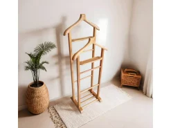 Portant à vêtement en bois "Beta" - 33 x 46 x 120 cm - Beige