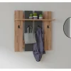 Porte-manteau mural avec étagère en bois "Mita" - 70 x 14 x 70 cm - Gris anthracite