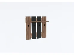 Porte-manteau mural avec étagère en bois "Mita" - 70 x 14 x 70 cm - Gris anthracite